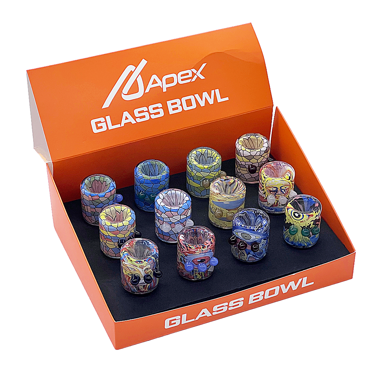 Apex Multi Color Fancy Designs Bowl (BD2038) | Male | 14mm | 12 Count Display product image